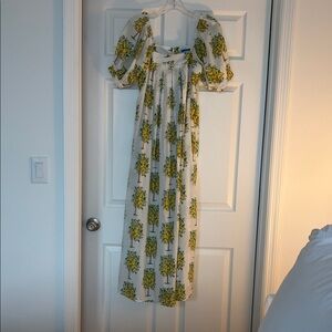 J. McLaughlin White and Yellow Floral Maxi Dress